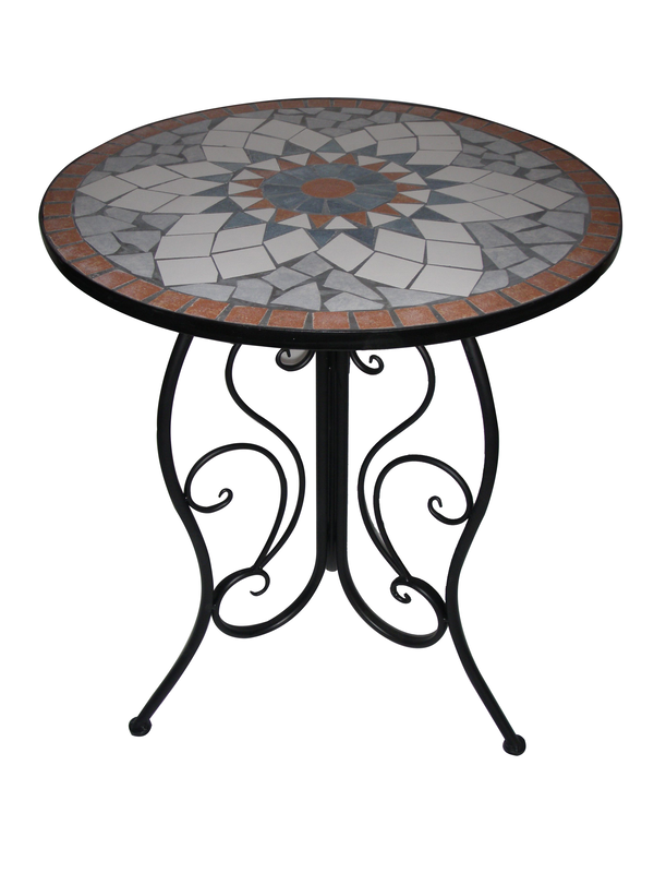 Denver metallic mosaic outdoor table ø60cm - brown, , medium image number null