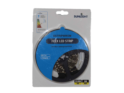 Sunlight led 4.8w/m flexible strip 3-meter set 3000k, , medium