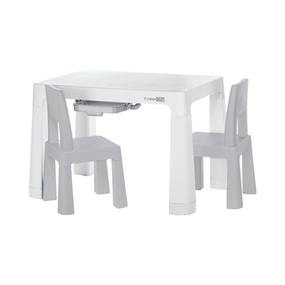 Freeon plastic kid table & chair set gray, , medium