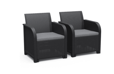 Keter garden chairs rosalie 2 pcs graphite/625073, , medium