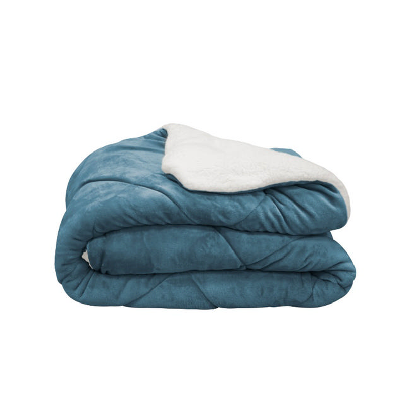 Jones essentials flannel sherpa duvet 160x220cm - blue, , medium-null