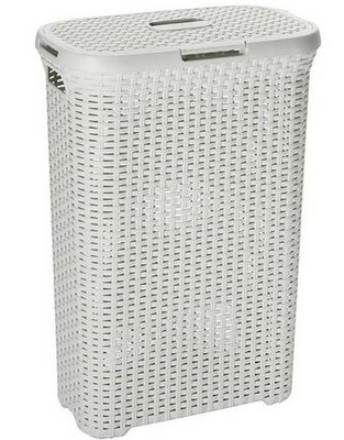 Curver rattan hamper laundry basket 40ltr