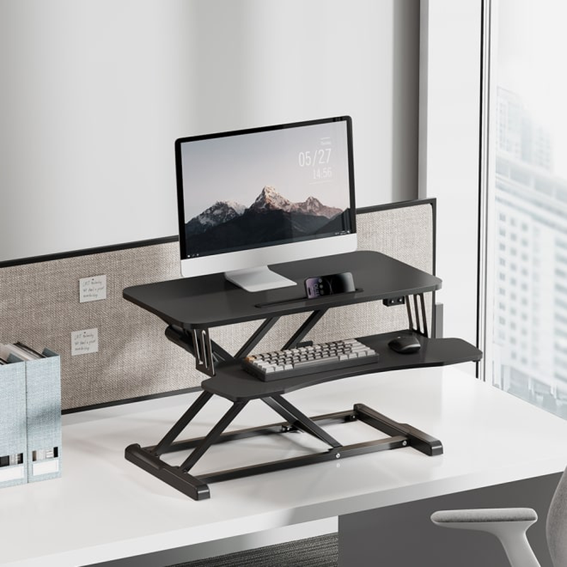 Brateck dws15-01e electric sit stand workstation max height 48cm, , medium-null
