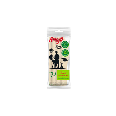 Amigo disposable wooden knives 12 pcs, , medium