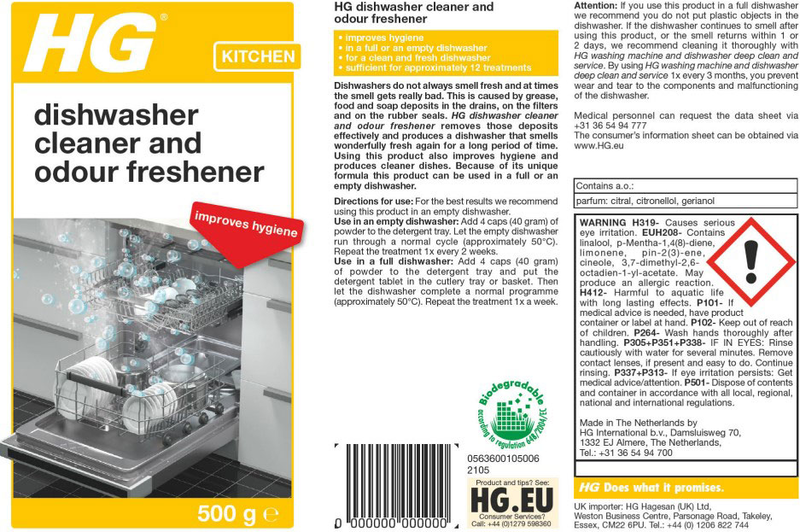 Hg dishwasher cleaner and odour freshener, , medium-null