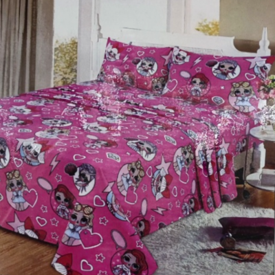 Childrens cotton sheets set for summer #ag-04, Fuchsia, medium