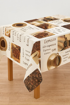 Coffee style tablecloth #tc101, Multicolour, medium