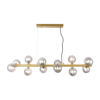 Sunlight 12xg9 (max.12x5w) ceiling light smokey glass brass ip20 l998xh255xh1565mm, , medium