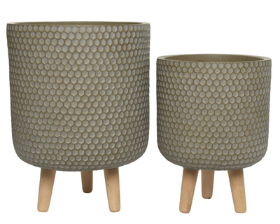 Planter honeycomb taupe - small, , medium