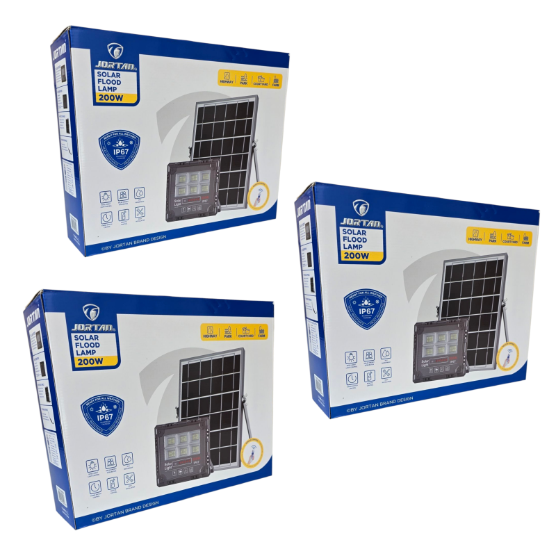 Product image: Αδιάβροχος ηλιακός προβολέας jortan 200w flat 96 led-null