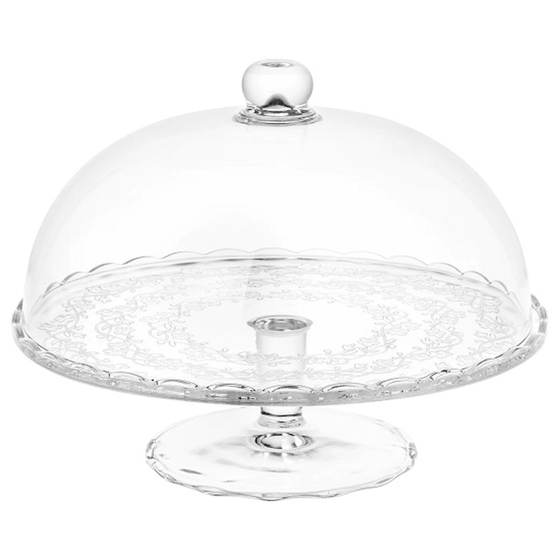 Marva footed cake platter & dome 30cm-null