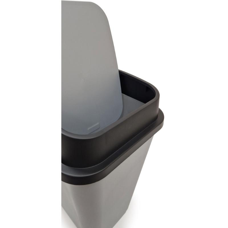 Dea oslo swing bin 50l - silver/ black, , medium-null