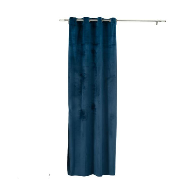Easy home cornet curtain with rings 140x260cm - blue, , medium-null