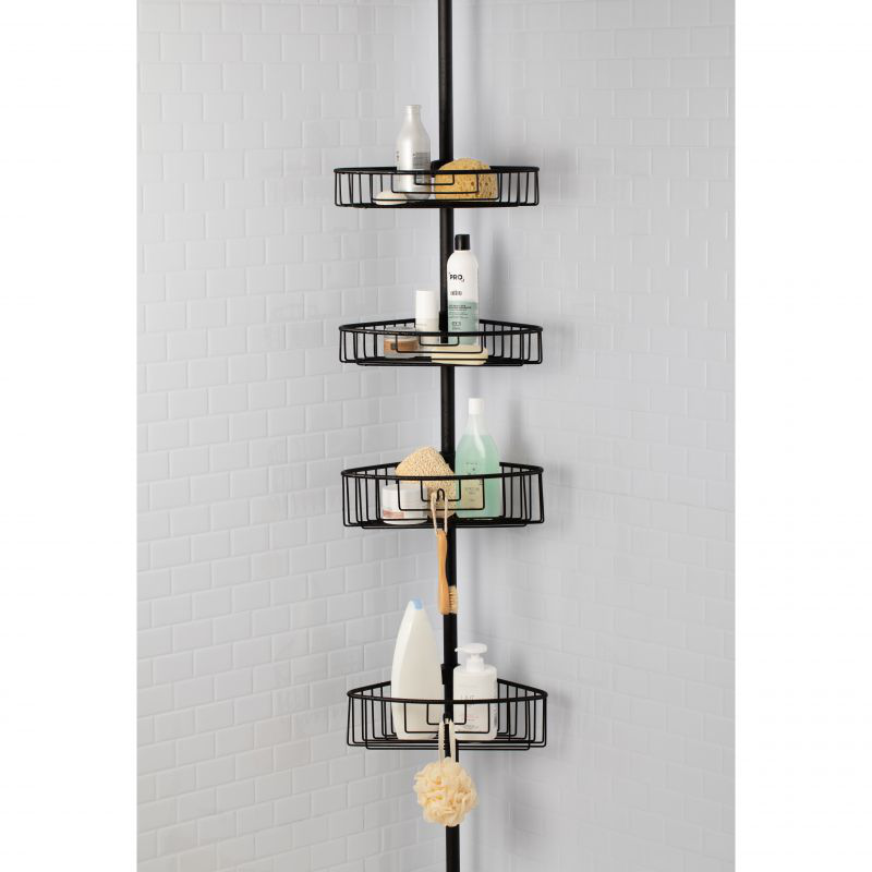 Tatay telescopic bar 4 baskets black, , medium-null