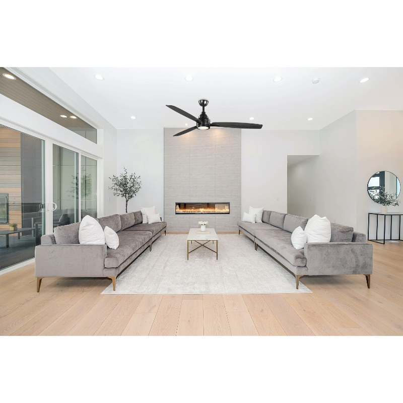 Product image: Sunlight 'rio' ceiling fan dc motor 3-plywood blades 52-inch black led 18w 1620lm 3cct remote control, , medium-null