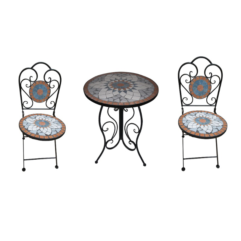 Zeta metallic mosaic outdoor chair 38x38x90cm  - brown, , medium-null