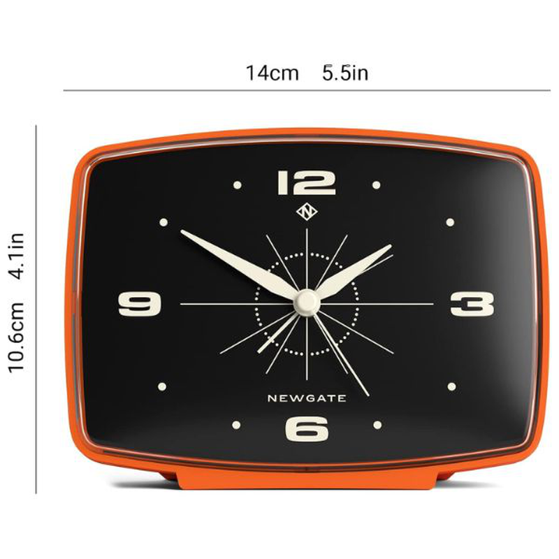 Newgate brooklyn alarm clock in pumpkin orange, , medium-null