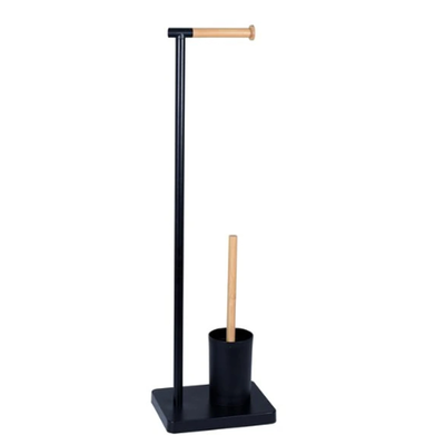 Toilet paper holder and basin brush black, , medium