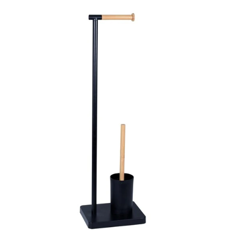 Toilet paper holder and basin brush black, , medium-null