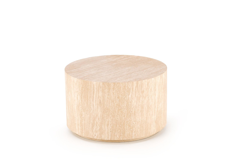 Travertino round coffee table-null