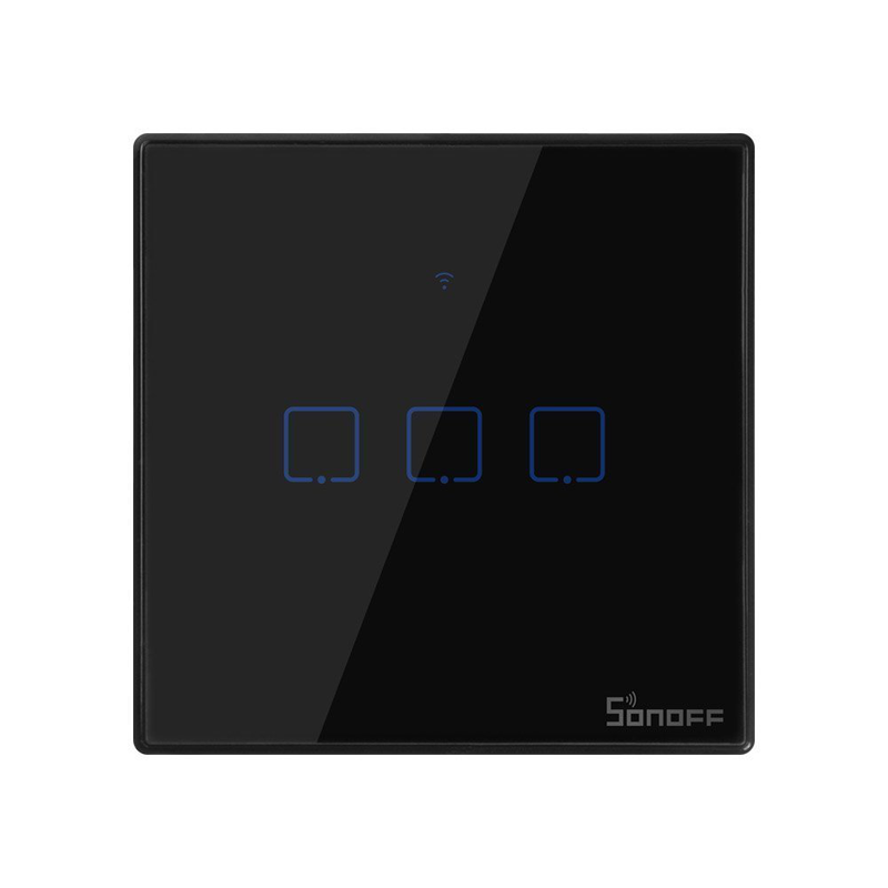 Product image: Sonoff t3 uk 3c Wi-Fi smart wall touch switch black, , medium-null
