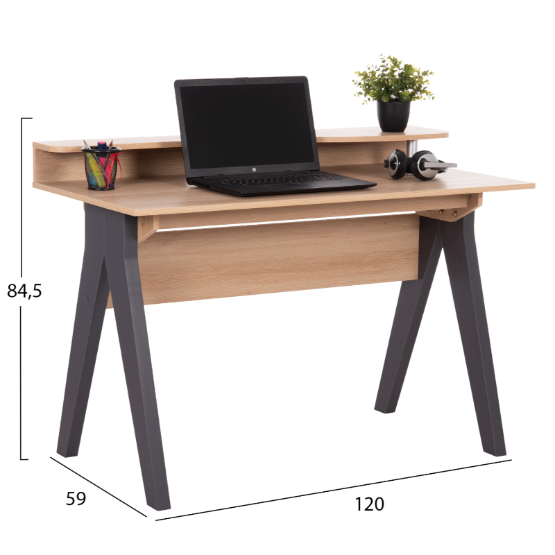 Product image: Desk kronel 120x59x84.5cm - grey, , medium-null