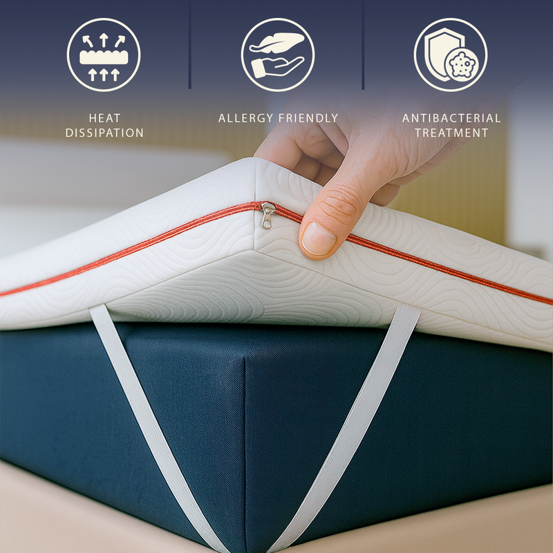 Topper small double 135 x 190 memory foam 9 zones | height 5 cm | hypoallergenic-null