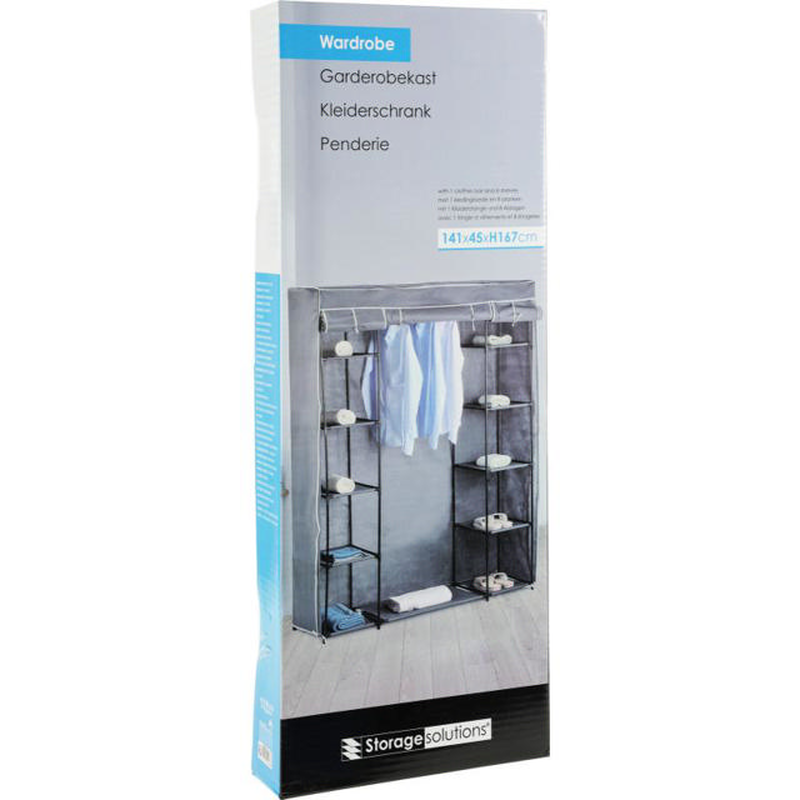 Storage solutions wardrobe 141x45xh167cm - dark grey, , medium-null