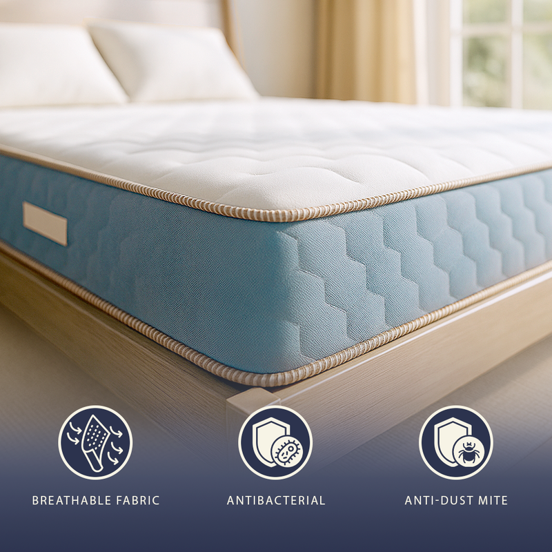 One and a half mattress 120 x 190 waterfoam orthopedic | height 21 cm with 2 cm diamond foam in fabric | medical device class 1 | ergonomic and breathable | made in italy-null