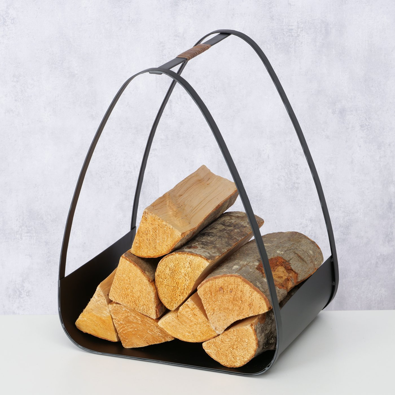 Boltze iron black firewood rack 50x30.7cm image number null