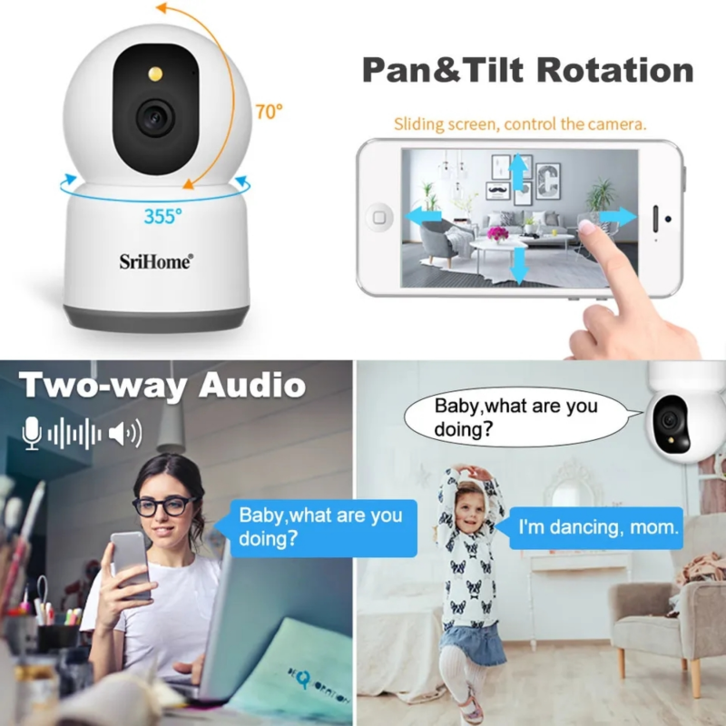 Srihome sh038 wireless ip camera 1440p color night vision, , medium image number null