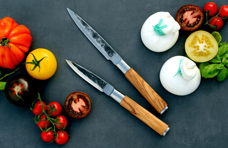Forged olive wood paring knife 440c japanese steel 8.5cm, , medium image number null