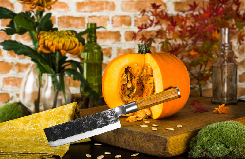 Forged olive wood vegetable knife 440c japanese steel 17.5cm, , medium image number null