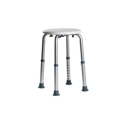 Pro white bathroom stool with metal feet, , medium