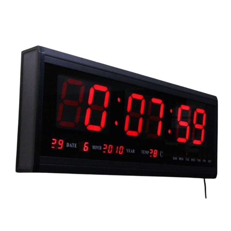 Ψηφιακός ρολόι τοίχου led με ένδειξη ημερομηνίας και θερμοκρασίας, , medium-null
