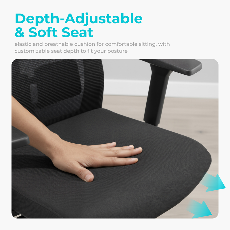 Lumivida office chair ergonomic mesh lumbar support adjustable seat/armrest/headrest black ch05-8-null