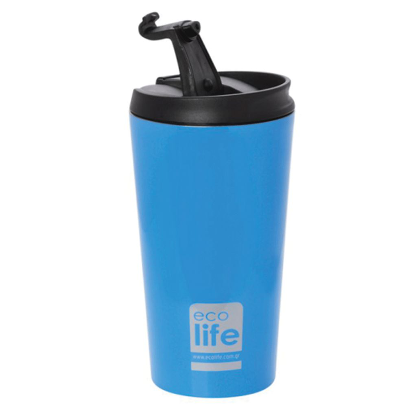 Ecolife coffee thermos 370ml blue, , medium-null