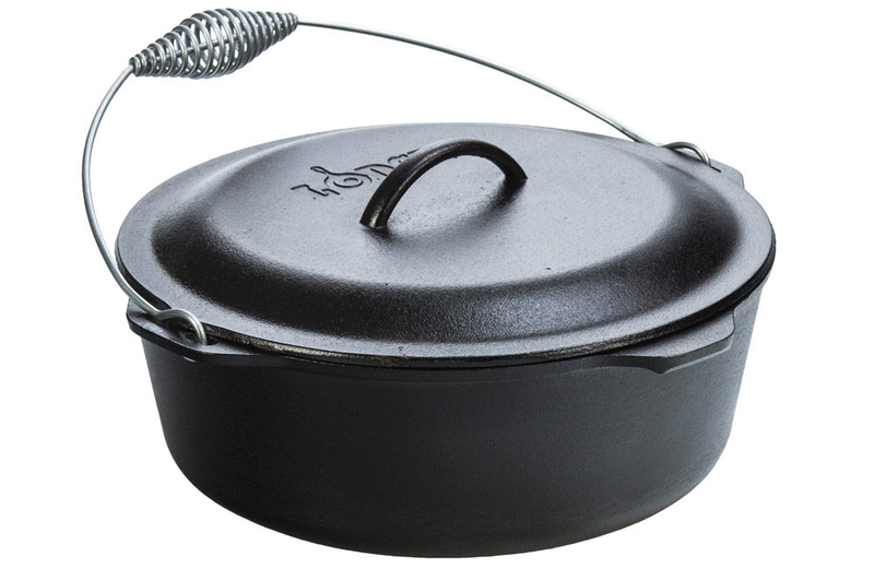 Product image: Lodge cast iron pot dutch oven 8.52 lt, with cast iron lid and stainless handle, , medium-null