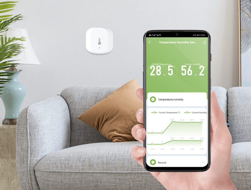 Product image: Woox r7048 Wi-Fi zigbee smart humidity &temperature sensor, , medium-null