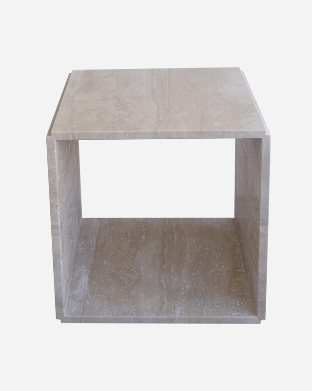 Marble side table / square / glossy, , medium-null