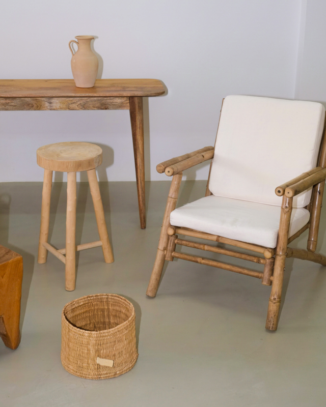 Lounge chair / natural bamboo, , medium-null