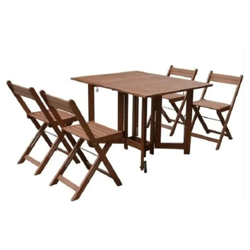 Product image: Wooden table set with 4 folding chairs akakia, , medium-null