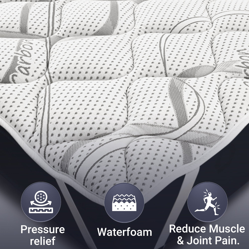 The white stone topper 130 x 190 cm | mattress topper with ergonomic properties | soft cotton padding | height 5 cm | breathable, hypoallergenic and anti-dust mite fabric-null