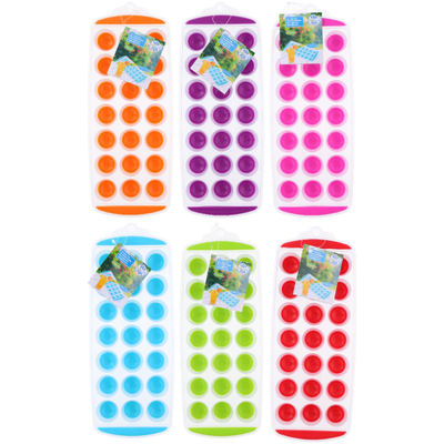 Ice cube tray - 21 ice cubes - assorted colors, , medium