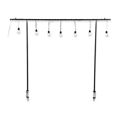 Mica luca lighting table hanger black with 10 led bulbs - l250xh110cm