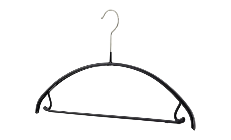 Mawa clothes hanger with bar black 2pcs, , medium image number null