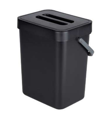 Wenko waste bin with handle tago 5l - black