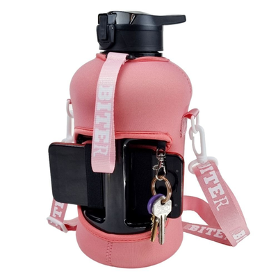 Gymbiter pink beauty μπουκάλι νερού χωρητικότητας 2,2 λίτρων, με μονωτικό φορμάκι για ενισχυμένη αντοχή και ενσωματωμένη λαβή μεταφοράς, , medium