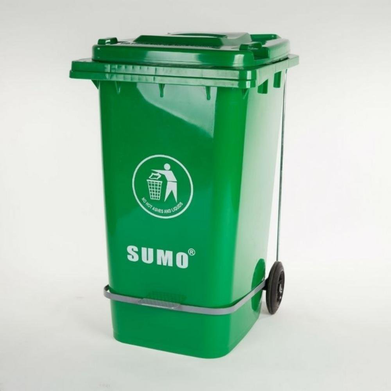 Product image: Πράσινος πλαστικός κάδος απορριμμάτων 120l με πενταλ-null