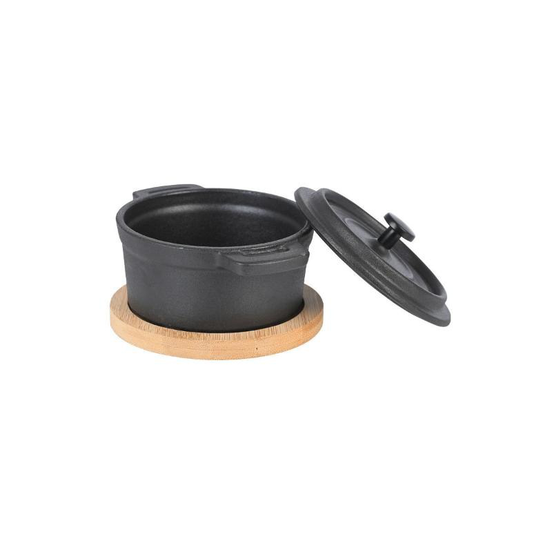 Estia serving pot cast iron 10cm wιτη βαμβοο base, , medium-null